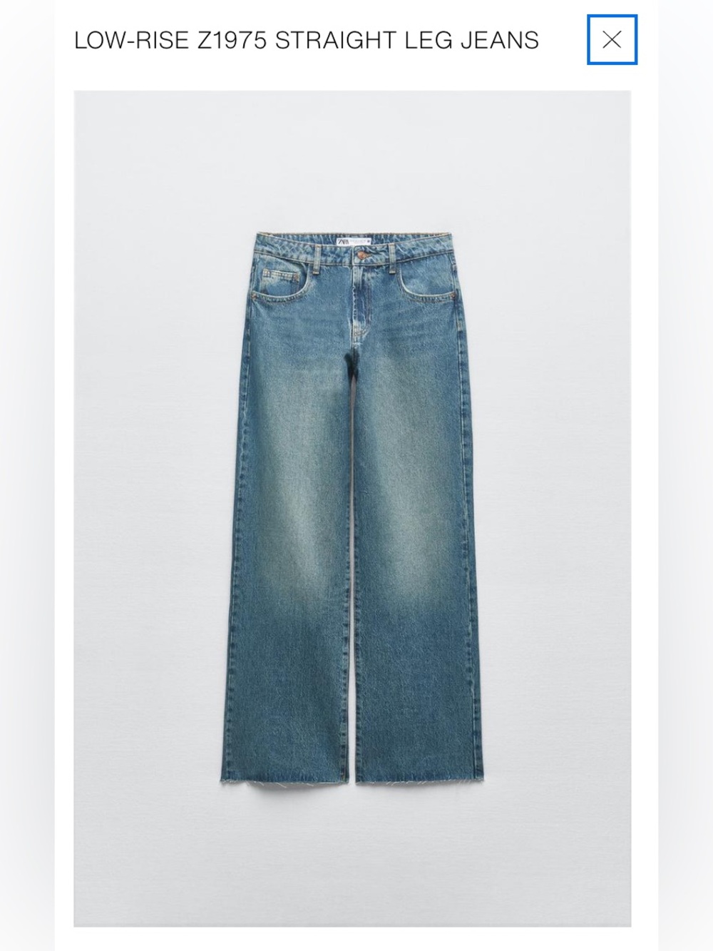 Zara low rise straight jeans